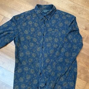 AllSaints mens floral light cotton shirt